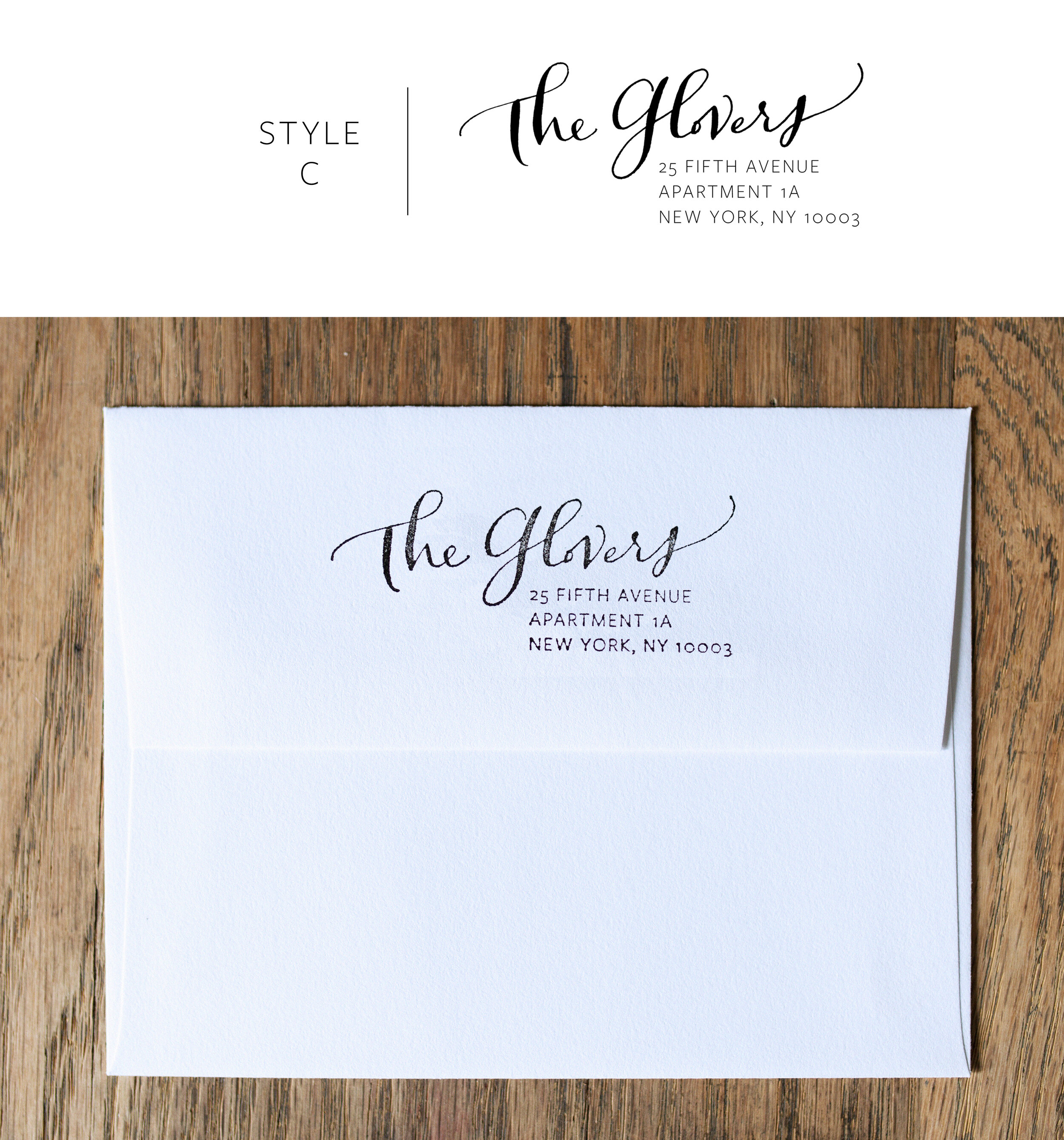 Custom Address Stamp in Modern Calligraphy — Paperfinger